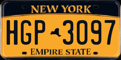 NY license plate HGP3097