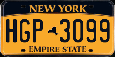 NY license plate HGP3099