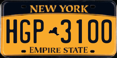 NY license plate HGP3100