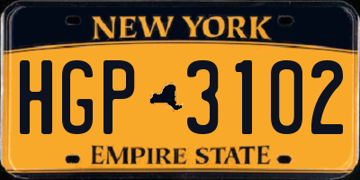 NY license plate HGP3102