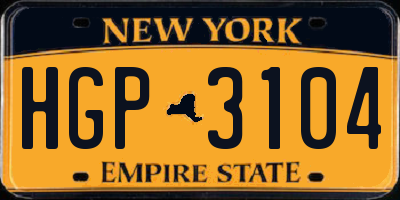 NY license plate HGP3104