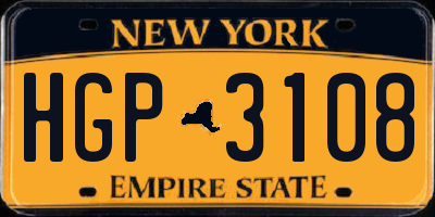 NY license plate HGP3108