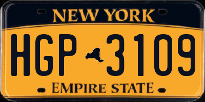 NY license plate HGP3109