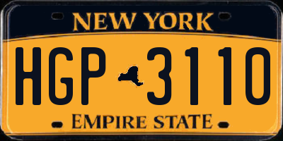 NY license plate HGP3110