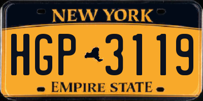 NY license plate HGP3119