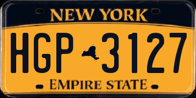 NY license plate HGP3127