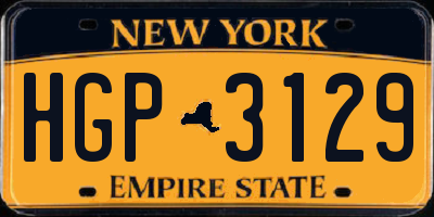 NY license plate HGP3129