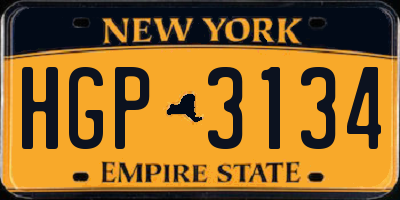 NY license plate HGP3134