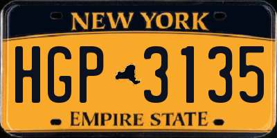 NY license plate HGP3135