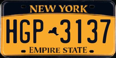 NY license plate HGP3137