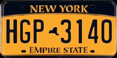 NY license plate HGP3140