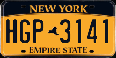 NY license plate HGP3141