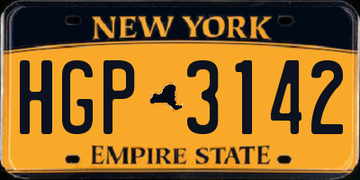 NY license plate HGP3142