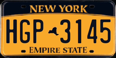 NY license plate HGP3145