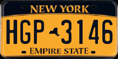 NY license plate HGP3146