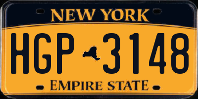 NY license plate HGP3148