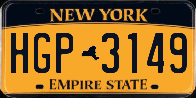 NY license plate HGP3149