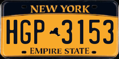 NY license plate HGP3153