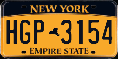 NY license plate HGP3154