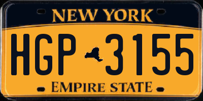 NY license plate HGP3155