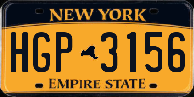 NY license plate HGP3156