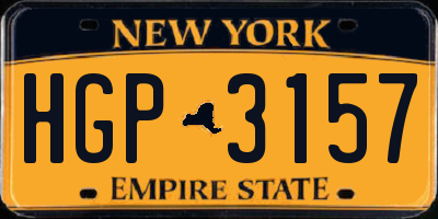 NY license plate HGP3157