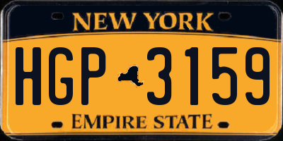 NY license plate HGP3159