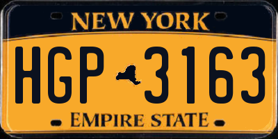 NY license plate HGP3163