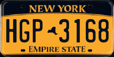 NY license plate HGP3168