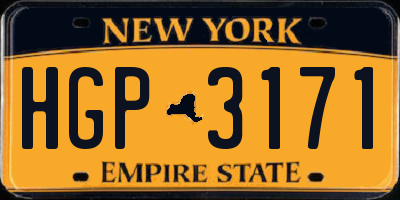 NY license plate HGP3171