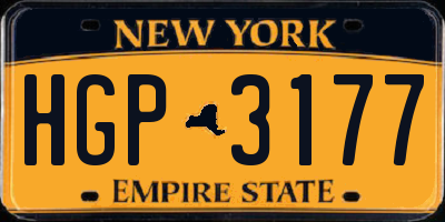 NY license plate HGP3177