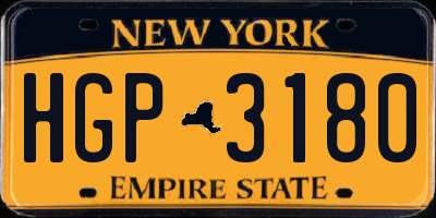 NY license plate HGP3180