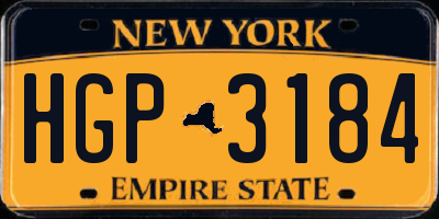 NY license plate HGP3184