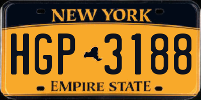 NY license plate HGP3188