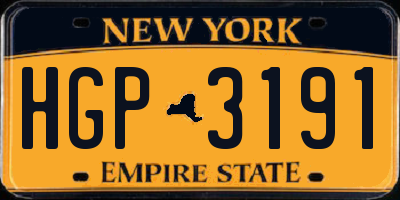 NY license plate HGP3191