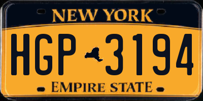 NY license plate HGP3194