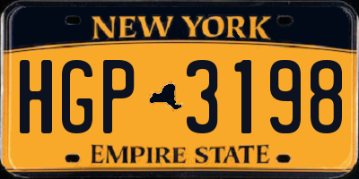 NY license plate HGP3198