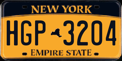 NY license plate HGP3204