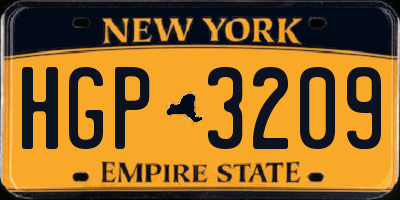 NY license plate HGP3209