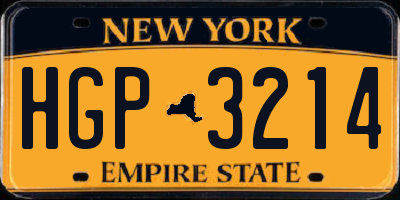 NY license plate HGP3214