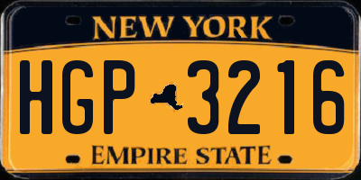 NY license plate HGP3216