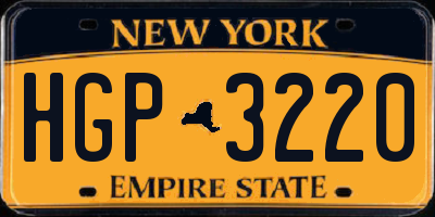 NY license plate HGP3220