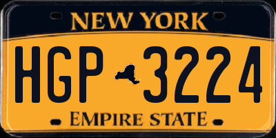 NY license plate HGP3224