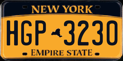 NY license plate HGP3230