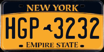 NY license plate HGP3232