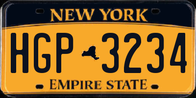 NY license plate HGP3234