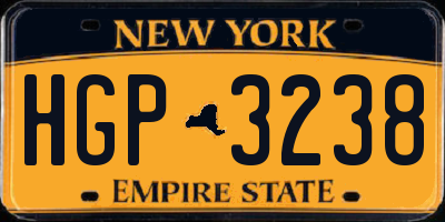 NY license plate HGP3238