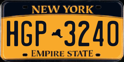 NY license plate HGP3240