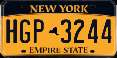 NY license plate HGP3244