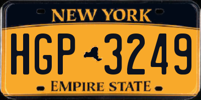 NY license plate HGP3249